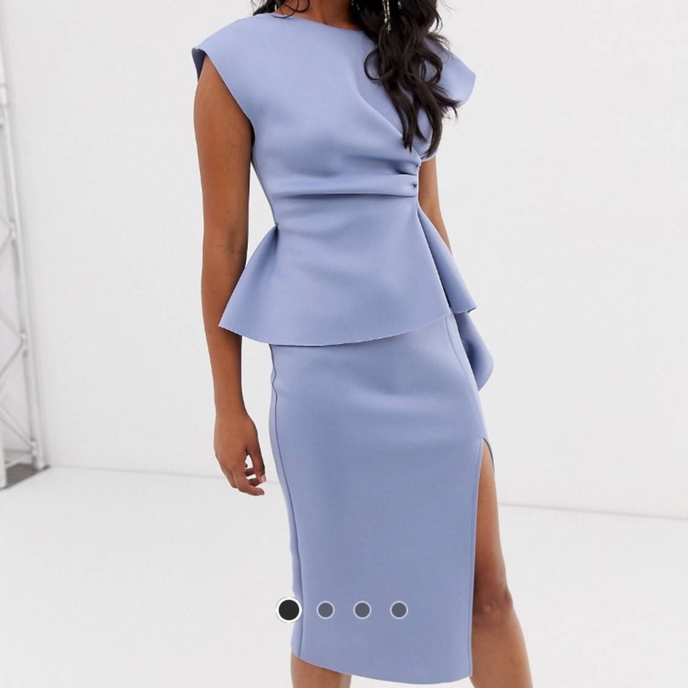 ASOS Pencil Peplum Midi Dress